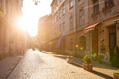 Lviv, Ukrayna - 6 Mayıs 2023: Lviv 'deki Antik Sokak