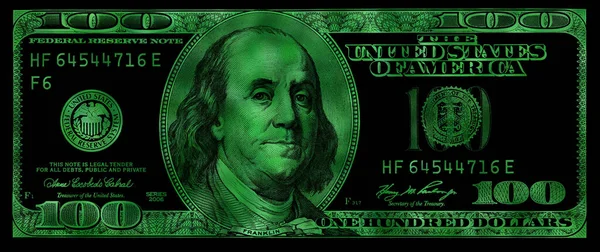 Πράσινο Τραπεζογραμμάτιο 100 Δολαρίων Ηπα Για Σχεδιαστικό Σκοπό — Φωτογραφία Αρχείου