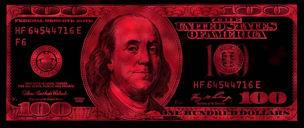Billete Rojo Viejo 100 Dólares Para Propósito Del Diseño — Foto de Stock