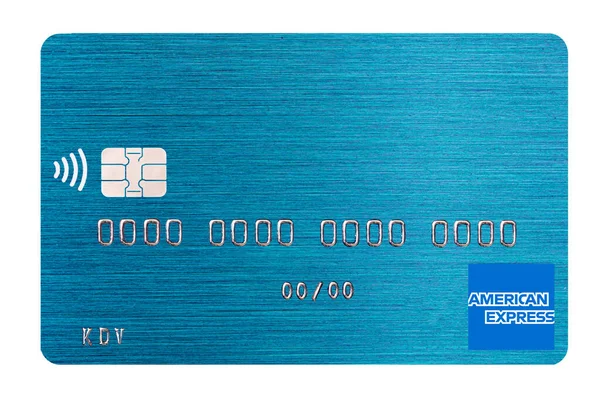 Kyiv Ukraine April 2023 American Express Credit Debit Card Closeup — Stock Photo, Image