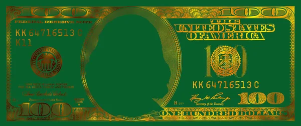 Transparent Golden Textured 100 Dollar Banknote Design Purpose — Stock Photo, Image