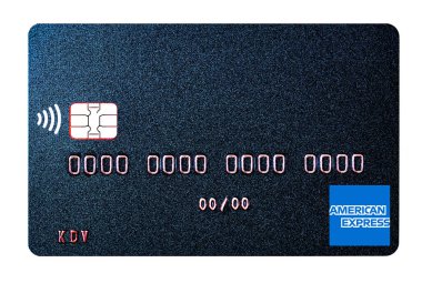 Kyiv, Ukrayna - 10 Nisan 2023: Tasarım amaçlı American Express Kredi Kartı Kapatma