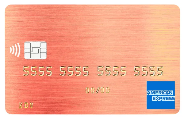 Kiev Ucrânia Abril 2023 American Express Credit Debit Card Closeup — Fotografia de Stock