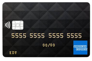 Kyiv, Ukrayna - 23 Nisan 2023: American Express Kredi Kartı Tasarım Amaçlı Kapatma