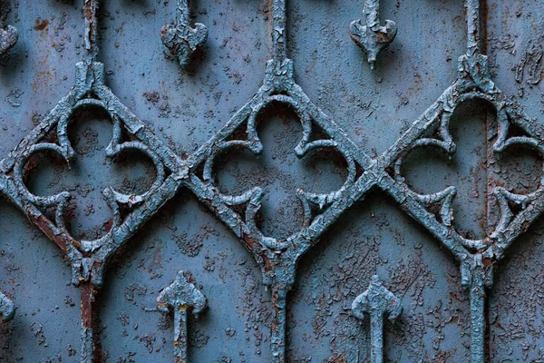 Ancient Rusty Forged Fence Decoration Vintage Decoration Design Purpose — Stock Photo, Image