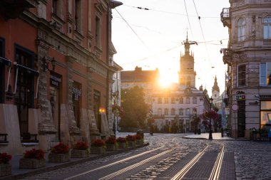 Lviv, Ukraine - July 13, 2023: View on Lviv street in city center