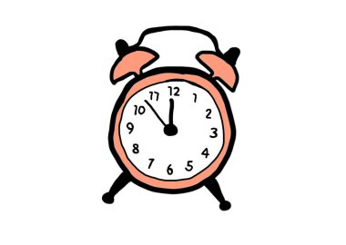 Tasarım amacı için el çizimi retro alarm saati