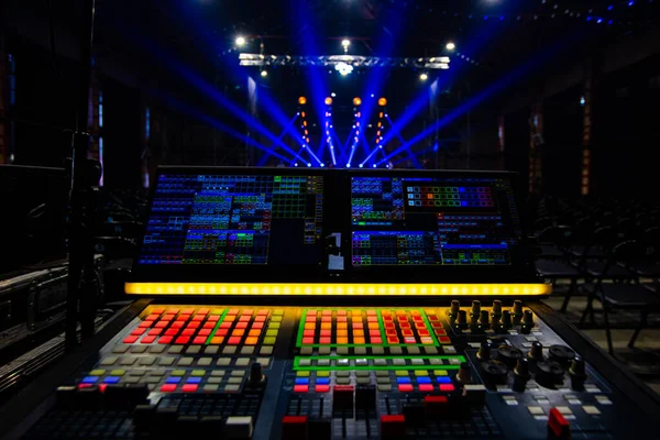 stock image Lighting technician equipment in concert hall