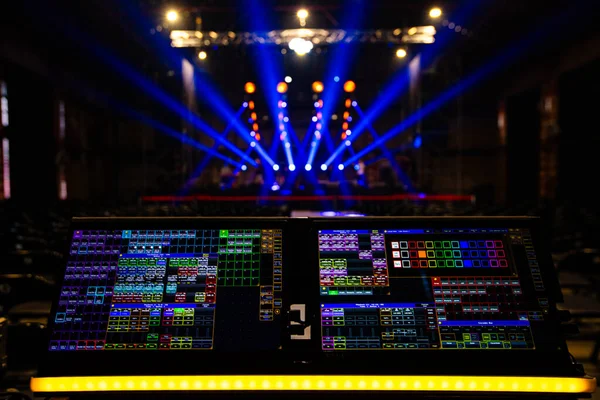 stock image Lighting technician equipment in concert hall