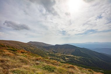 Ukrayna 'nın Karpatlar bölgesindeki Chornohora dağlarındaki Shpytsi Dağı' nın keskin kayaları.