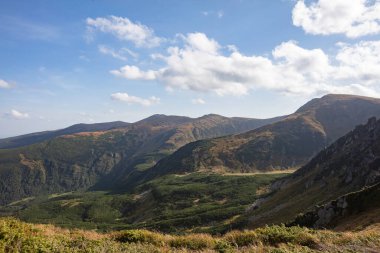 Ukrayna 'nın Karpatlar bölgesindeki Chornohora dağlarındaki Shpytsi Dağı' nın keskin kayaları.