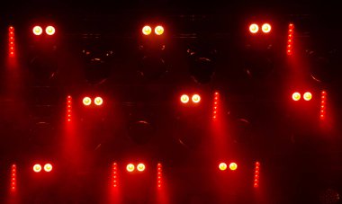 Colorful concert lights on empty stage for design purpose