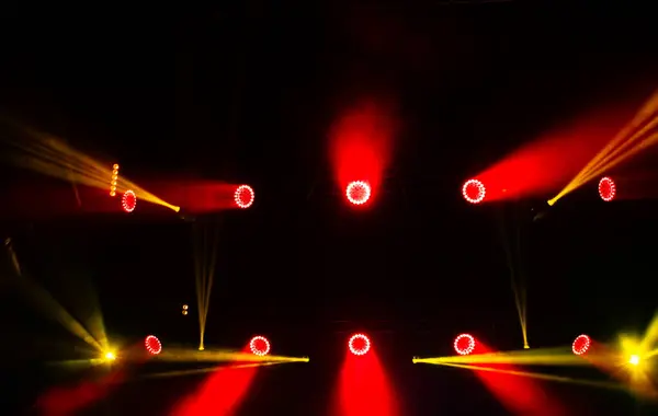 Colorful Concert Lights Empty Stage Design Purpose — 스톡 사진