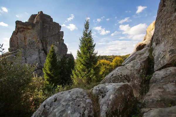 Twierdza Tustan Zabytek Archeologiczny Przyrodniczy Znaczeniu Narodowym Urychu Ukraina — Zdjęcie stockowe