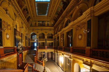 Lviv, Ukrayna - 10 Ekim 2023: Lviv Ulusal Opera İçişleri