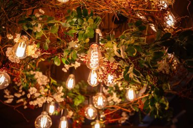 Tasarım amacı için retro ampul asma dekorasyonu