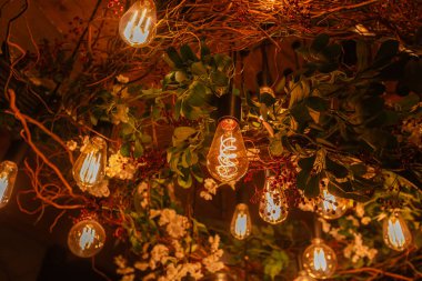 Tasarım amacı için retro ampul asma dekorasyonu