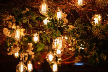 Tasarım amacı için retro ampul asma dekorasyonu