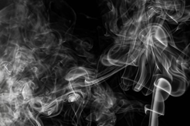 tasarım amacı için siyah arkaplanda duman buharı