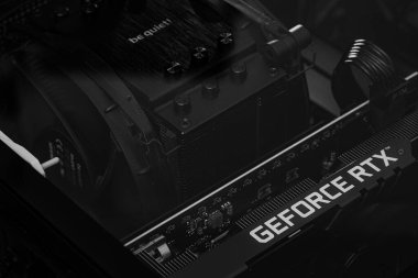 Lviv, Ukrayna - 4 Kasım 2023: ASUS TUF Oyun grafik kartı GeForce RTX 3060