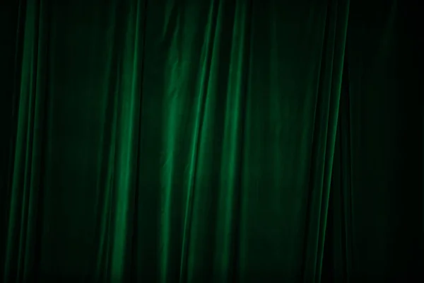 green curtain in theatre. Textured background