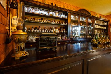 Boryslav, Ukrayna - Temmuz 2021: Johan Zeh 'in Boryslav' daki eczane müzesi