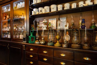 Boryslav, Ukrayna - Temmuz 2021: Johan Zeh 'in Boryslav' daki eczane müzesi