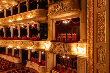 Lviv, Ukrayna - 16 Şubat 2021: Lviv Opera Binası