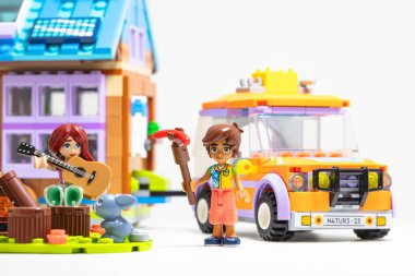 Billund, Danimarka - 1 Şubat 2024 Lego Arkadaşları Mobil Evi