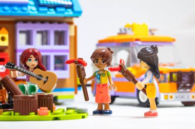 Billund, Danimarka - 1 Şubat 2024 Lego Arkadaşları Mobil Evi