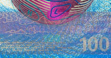 Tasarım amaçlı İsviçre frangı 100 franklık banknotun kapanışı