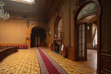 Lviv, Ukraine - March 27, 2024: Interior of Lviv House of Scientists (former noble casino) clipart
