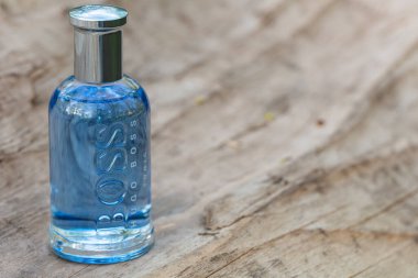 Lviv, Ukrayna - 8 Nisan 2024 Hugo Boss Şişe Tonik Eau de tuvalet şişesi