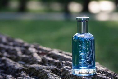 Lviv, Ukrayna - 8 Nisan 2024 Hugo Boss Şişe Tonik Eau de tuvalet şişesi