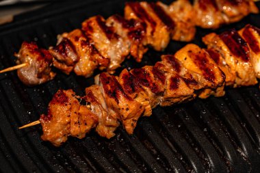 Tasarım amacıyla elektrikli ızgarada hazırlanmış et yakınlaştırma