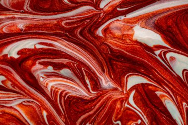 Tasarım amacı için kırmızı sıvı metalik boya dokulu arkaplan