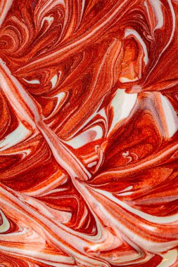 Tasarım amacı için kırmızı sıvı metalik boya dokulu arkaplan