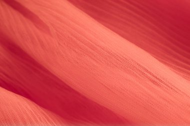 Tasarım amacı için turuncu kıvrımlı organzaya yakın plan