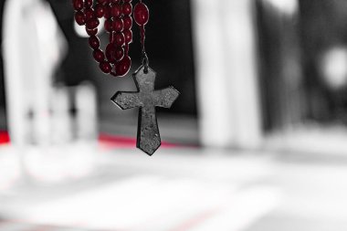 Tasarım amacı için tespih haçına yakın çekim