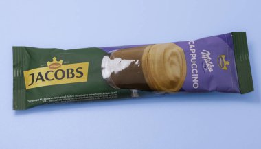 Lviv, Ukraine - April 16, 2024: Jacobs Milka Cappuchino stick clipart