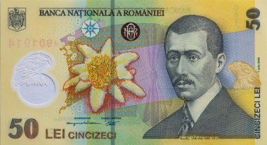 Tasarım amaçlı 50 Romen lei banknotunun kapanışı