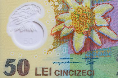 Tasarım amaçlı 50 Romen lei banknotunun kapanışı