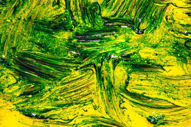 Tasarım amacı için sarı ve siyah sıvı boya dokulu arkaplan