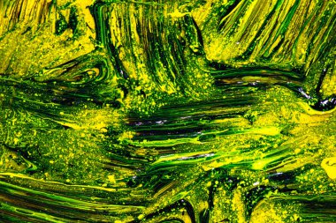 Tasarım amacı için sarı ve siyah sıvı boya dokulu arkaplan