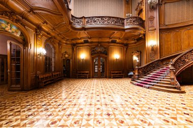 Lviv, Ukraine - August 22, 2024: Interior of Lviv House of Scientists (former noble casino) clipart