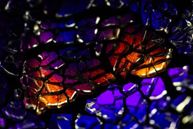 mavi ve sarı çatlamış cam mozaik desenli arkaplan tasarım amacı için