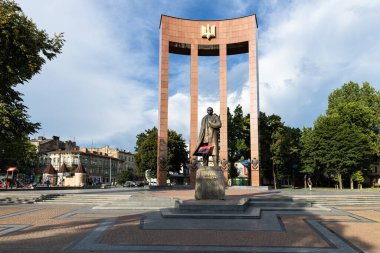 Lviv, Ukraine - August 27, 2024: Stepan Bandera monument in Lviv clipart