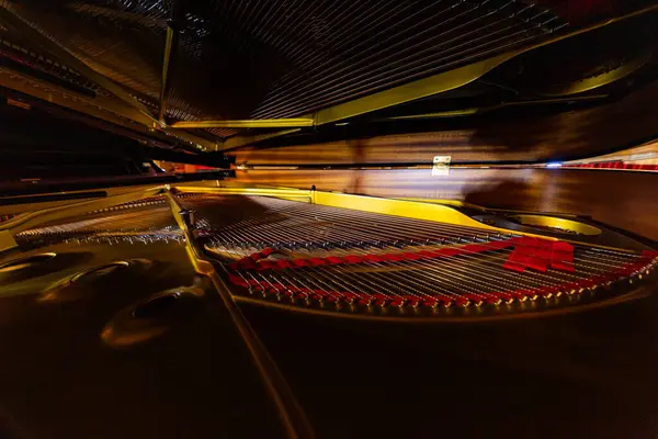 stock image Lviv, Ukraine - September 29, 2024: Steinway and Sons logo on black pianoforte