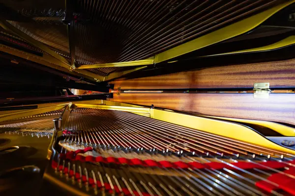 stock image Lviv, Ukraine - September 29, 2024: Steinway and Sons logo on black pianoforte