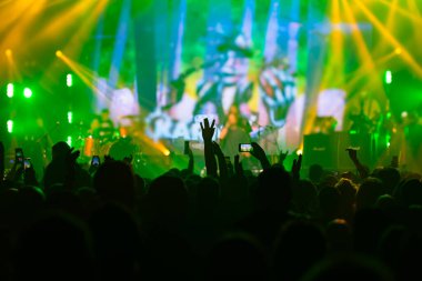 El ele tutuşup konserde fotoğraf çekiyoruz. Konser arkaplanı